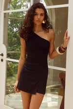 Load image into Gallery viewer, Rossa Off Shoulder Mini Dress - Black
