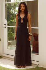 Load image into Gallery viewer, Unity Low Plunge Maxi Dress - Black
