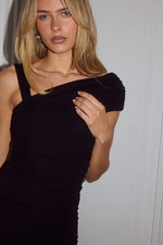 Load image into Gallery viewer, Larsen Drape Off Shoulder Top - Black
