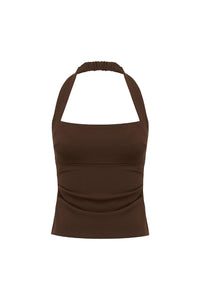 Parker Halter Top - Bitter Chocolate