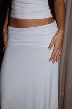 Load image into Gallery viewer, Larsen Ruched Waist Midi Skirt - White

