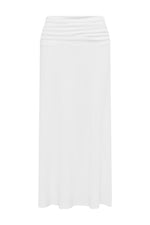 Load image into Gallery viewer, Larsen Ruched Waist Midi Skirt - White
