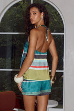 Load image into Gallery viewer, Chena Deep-V Flowy Halter Top - Sahara Black
