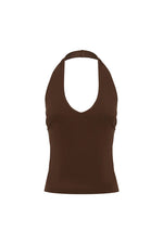 Load image into Gallery viewer, Andie V-Neck Halter Top - Bitter Chocolate
