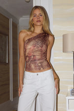 Load image into Gallery viewer, Davey One Shoulder Top - Tan Viper
