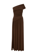 Load image into Gallery viewer, Larsen One Shoulder Maxi Dress - Espresso
