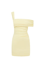 Load image into Gallery viewer, Larsen One Shoulder Mini Dress - Lemon
