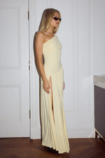 Load image into Gallery viewer, Larsen One Shoulder Maxi Dress - Lemon
