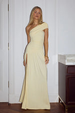 Load image into Gallery viewer, Larsen One Shoulder Maxi Dress - Lemon
