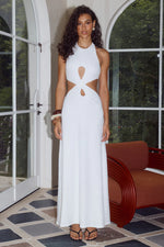 Load image into Gallery viewer, Rossa Cut Out Halter Maxi Dress - White
