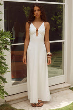 Load image into Gallery viewer, Unity Low Plunge Maxi Dress - White
