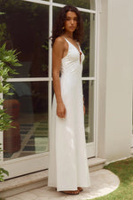 Load image into Gallery viewer, Unity Low Plunge Maxi Dress - White

