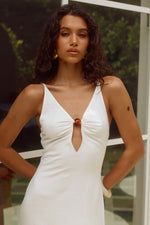 Load image into Gallery viewer, Unity Low Plunge Maxi Dress - White
