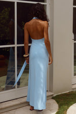 Load image into Gallery viewer, Kaeli Tie Front Halter Maxi Dress - Sky Blue
