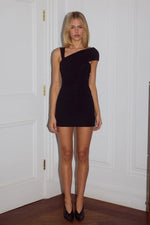 Load image into Gallery viewer, Larsen One Shoulder Mini Dress - Black

