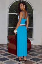 Load image into Gallery viewer, Sarah Low Waisted Midi Skirt - Blue Multi
