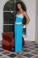 Load image into Gallery viewer, Sarah Low Waisted Midi Skirt - Blue Multi
