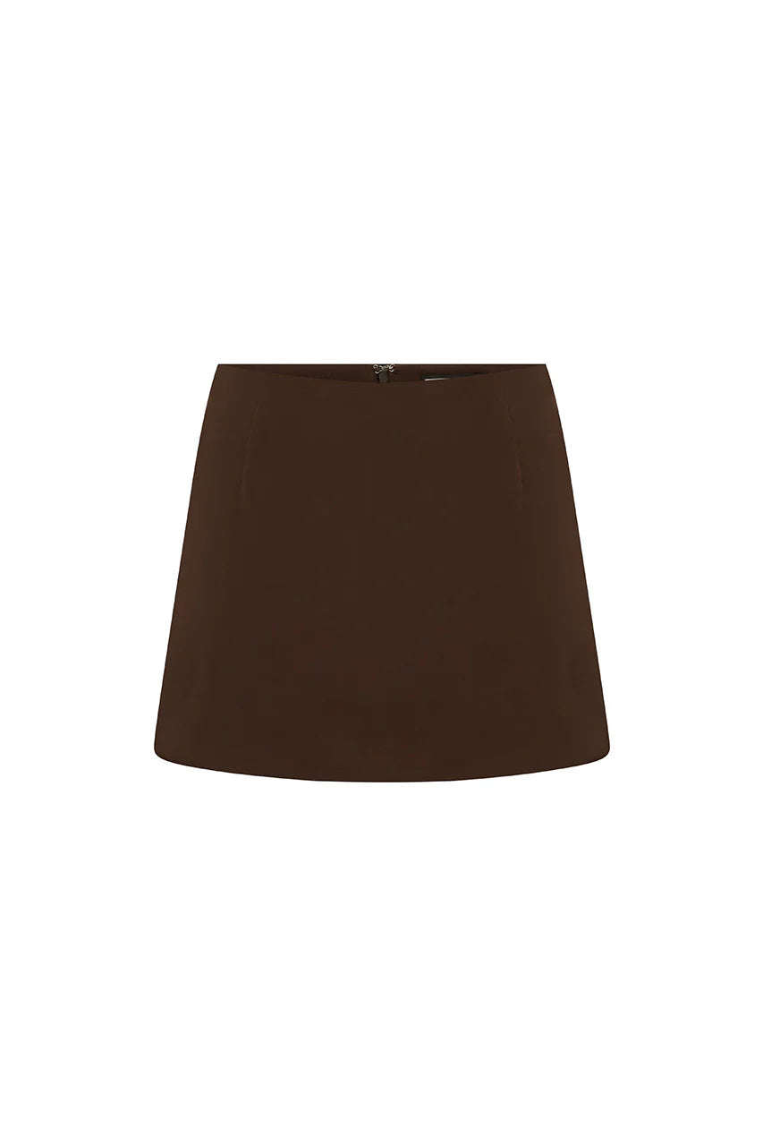 Vieno Fitted Mini Skort - Bitter Chocolate