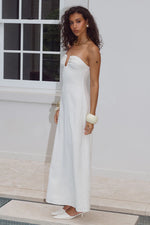 Load image into Gallery viewer, Martha Strapless Maxi Dress - White

