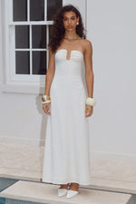 Load image into Gallery viewer, Martha Strapless Maxi Dress - White
