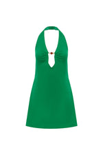 Load image into Gallery viewer, Martha Halter A-Line Mini Dress - Green
