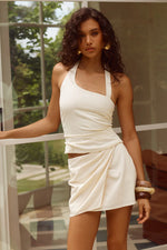 Load image into Gallery viewer, Rihanna Split Mini Skirt - Cream
