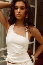 Load image into Gallery viewer, Rihanna Cut Out Halter Top - Cream
