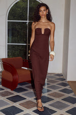 Load image into Gallery viewer, Martha Strapless Maxi Dress - Chocolate
