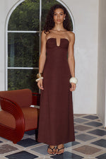 Load image into Gallery viewer, Martha Strapless Maxi Dress - Chocolate
