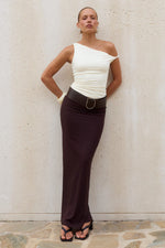 Load image into Gallery viewer, Jacquelyn Twisted Off Shoulder Top - Sand
