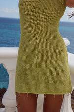 Load image into Gallery viewer, Ariya Sleeveless Mini Dress - Lime Metallic
