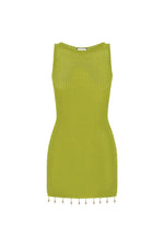 Load image into Gallery viewer, Ariya Sleeveless Mini Dress - Lime Metallic
