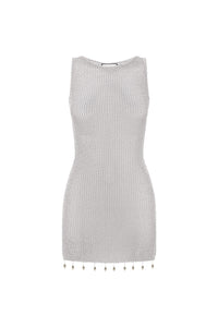 Ariya Sleeveless Mini Dress - Silver Metallic