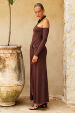 Load image into Gallery viewer, Bianca One Shoulder Maxi Dress - Chocolate
