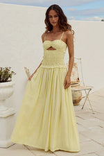 Load image into Gallery viewer, Addison Ruched Body Maxi Dress - Butter
