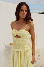 Load image into Gallery viewer, Addison Ruched Body Maxi Dress - Butter
