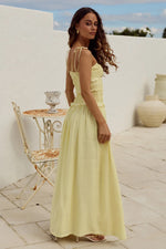 Load image into Gallery viewer, Addison Ruched Body Maxi Dress - Butter
