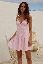 Load image into Gallery viewer, Madelyn Gathered Mini Dress - Baby Pink
