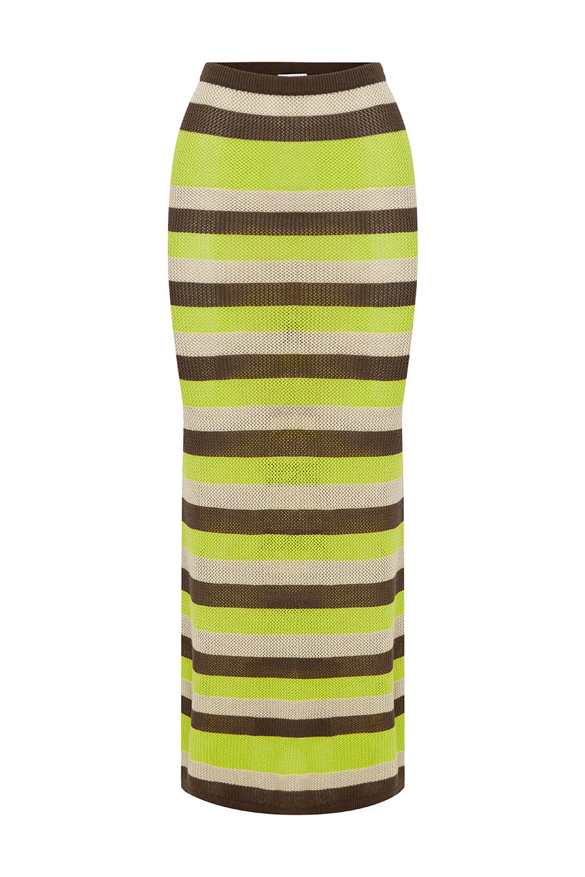 Hazel Midi Skirt - Lime Multi