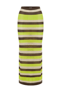 Hazel Midi Skirt - Lime Multi