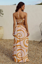 Load image into Gallery viewer, Khloe Cut Out Maxi Dress - Ritali Swirl Pink
