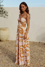 Load image into Gallery viewer, Khloe Cut Out Maxi Dress - Ritali Swirl Pink
