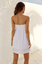 Load image into Gallery viewer, Millie Strapless Ruched Mini Dress - Off White
