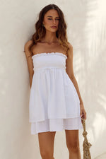 Load image into Gallery viewer, Millie Strapless Ruched Mini Dress - Off White
