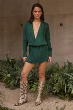 Load image into Gallery viewer, Aradia Mini Dress - Emerald Green
