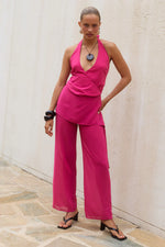Load image into Gallery viewer, Ariana Halter Open Back Jumpsuit - Pink
