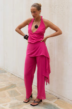 Load image into Gallery viewer, Ariana Halter Open Back Jumpsuit - Pink
