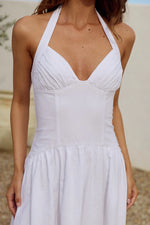 Load image into Gallery viewer, Eloise Drop Waist Maxi Dress - White

