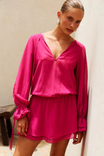 Load image into Gallery viewer, Samantha Ruffle V-Neck Mini Dress - Pink
