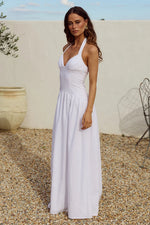 Load image into Gallery viewer, Eloise Drop Waist Maxi Dress - White
